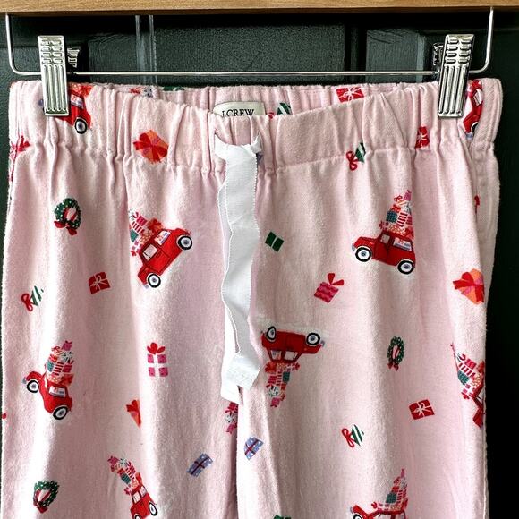J. Crew Factory Sz XXS Pink Flannel Pajama Pants w/ Holiday Print Cozecore Soft - Picture 3 of 6